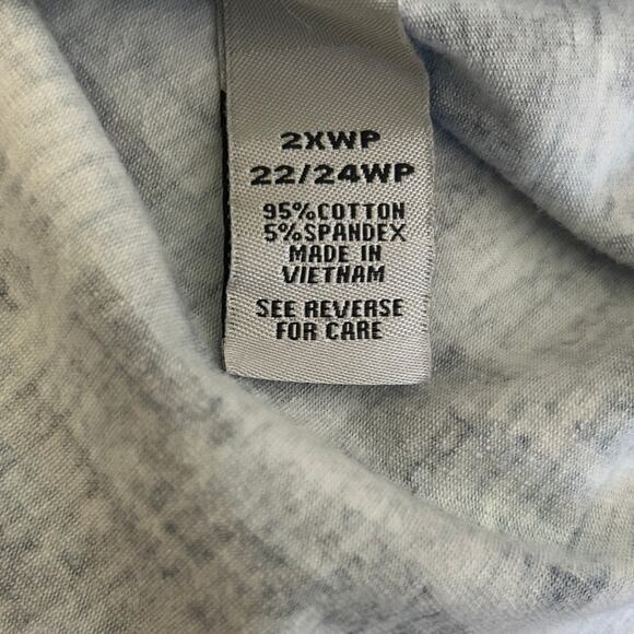 Catherines Women Top‎ 2X Petite Blue Abstract Casual Whimsy Mature Office Travel - Picture 5 of 8